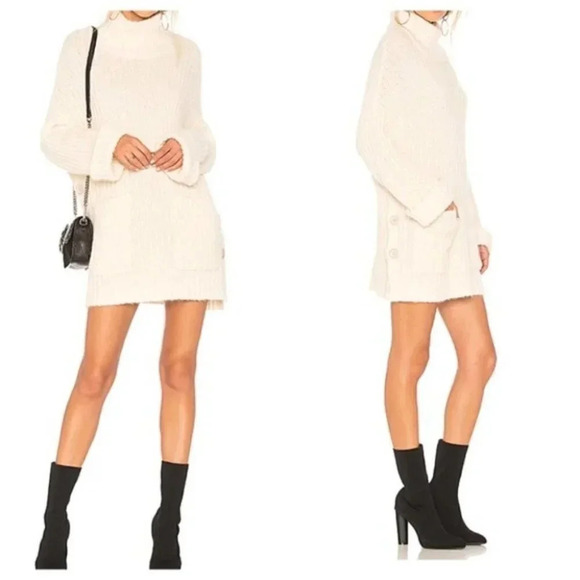 Joie Banain Funnel Neck Alpaca Blend Oversized Sweater Dress Size: XXS/S - Picture 1 of 11